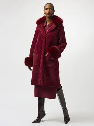 JOSEPH RIBKOFF | Manteau aspect fourrure | dunkelrot